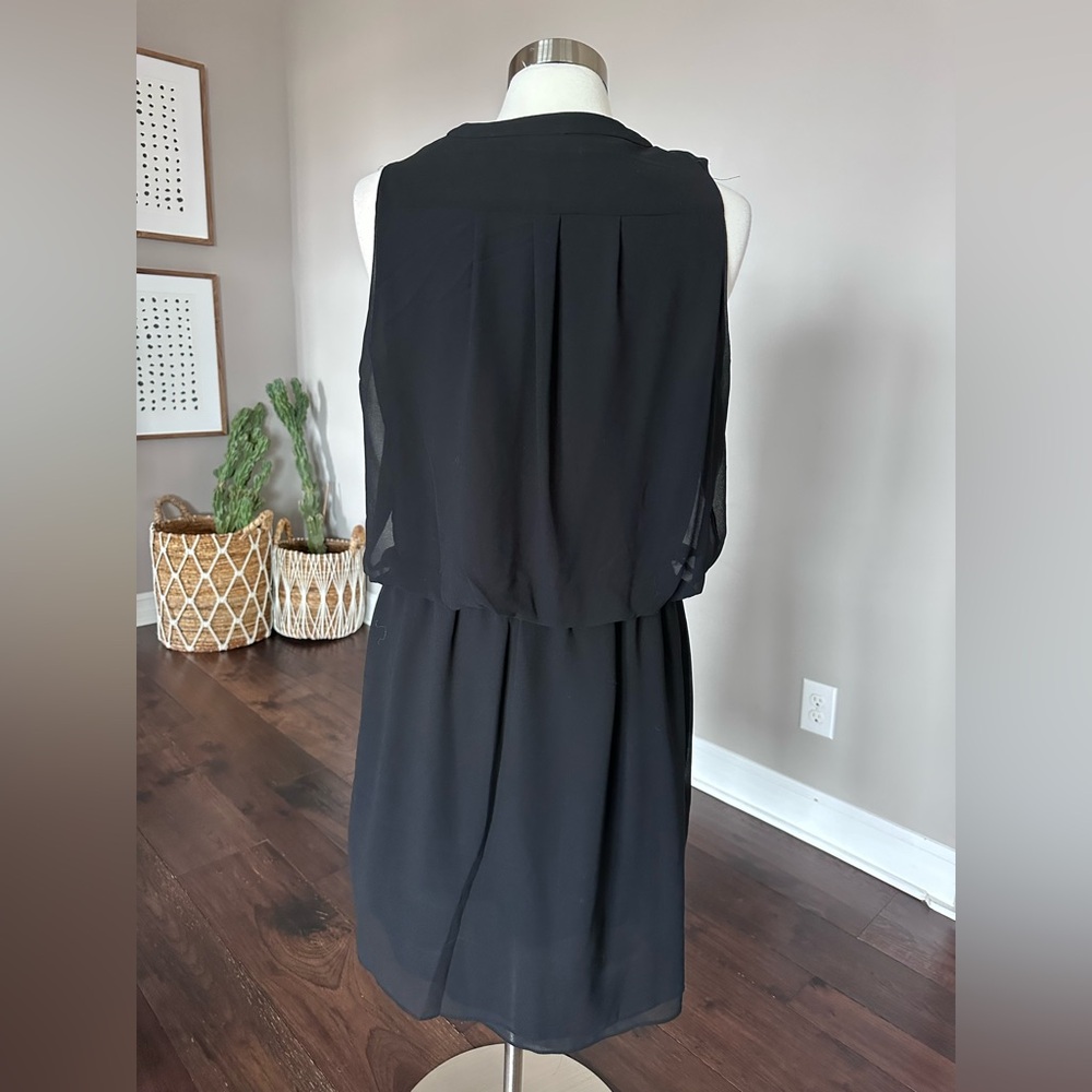 Banana Republic Little Black Dress Chiffon Georgette Date Night Size 14 NWT - Picture 6 of 11